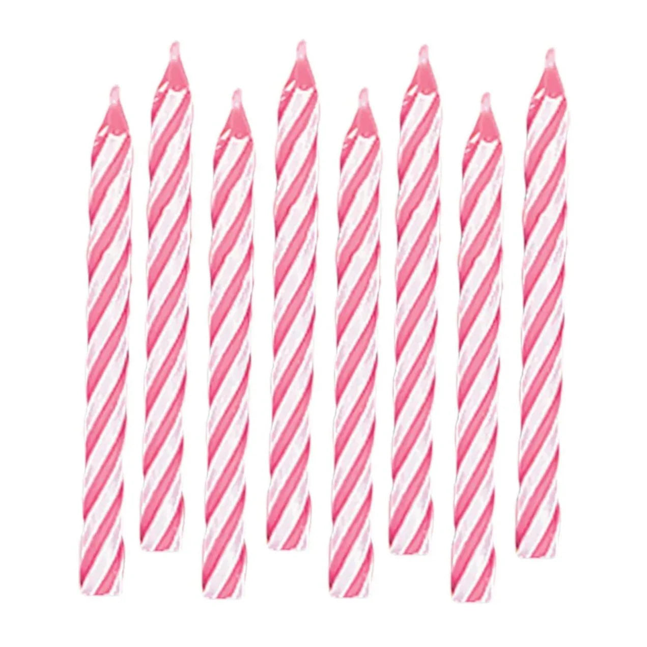 Birthday Candles - Pink/White Spiral (24ct)