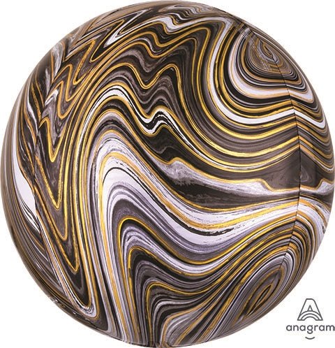 BLACK MARBLEZ ORBZ Foil Balloon (PKG)