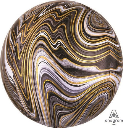 BLACK MARBLEZ ORBZ Foil Balloon (PKG)