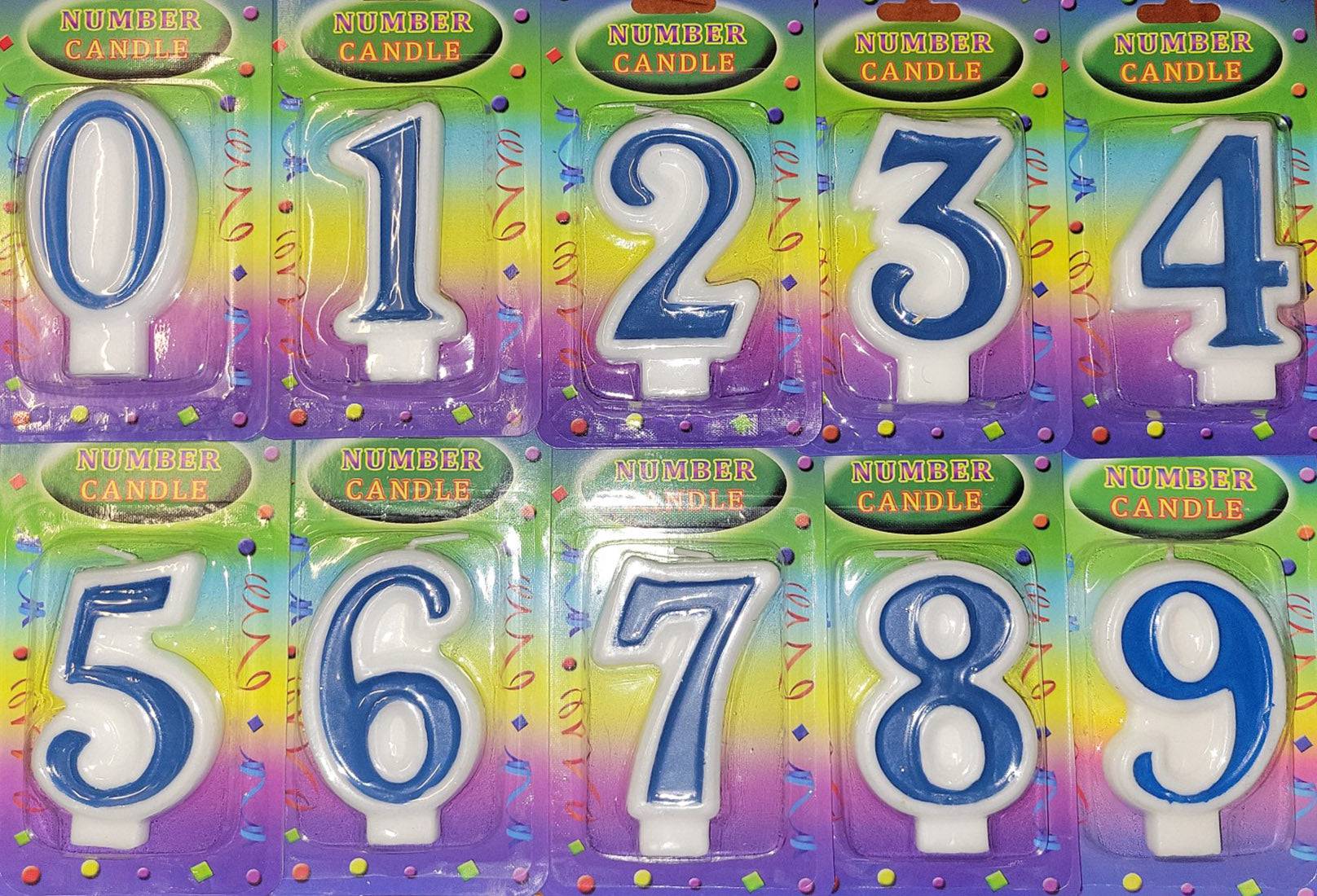 Blue Number Candles - 1ct