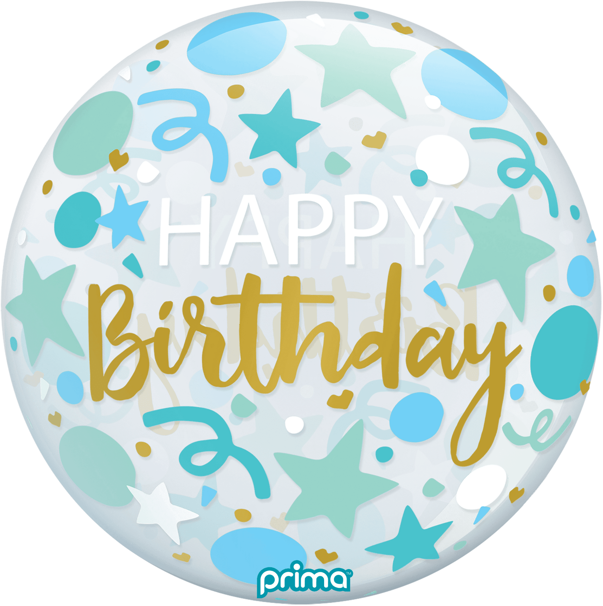 Blue Stars Happy Birthday Sphere