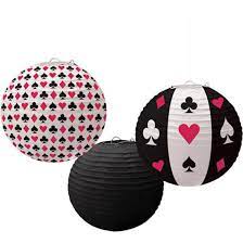 Casino Paper Lanterns 3ct - Amscan