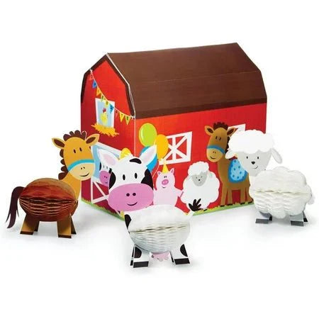 Centerpiece - Farmhouse Fun Barn & Honeycomb Animals