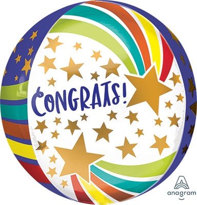 CONGRATS Stars ORBZ Foil Balloon (PKG)