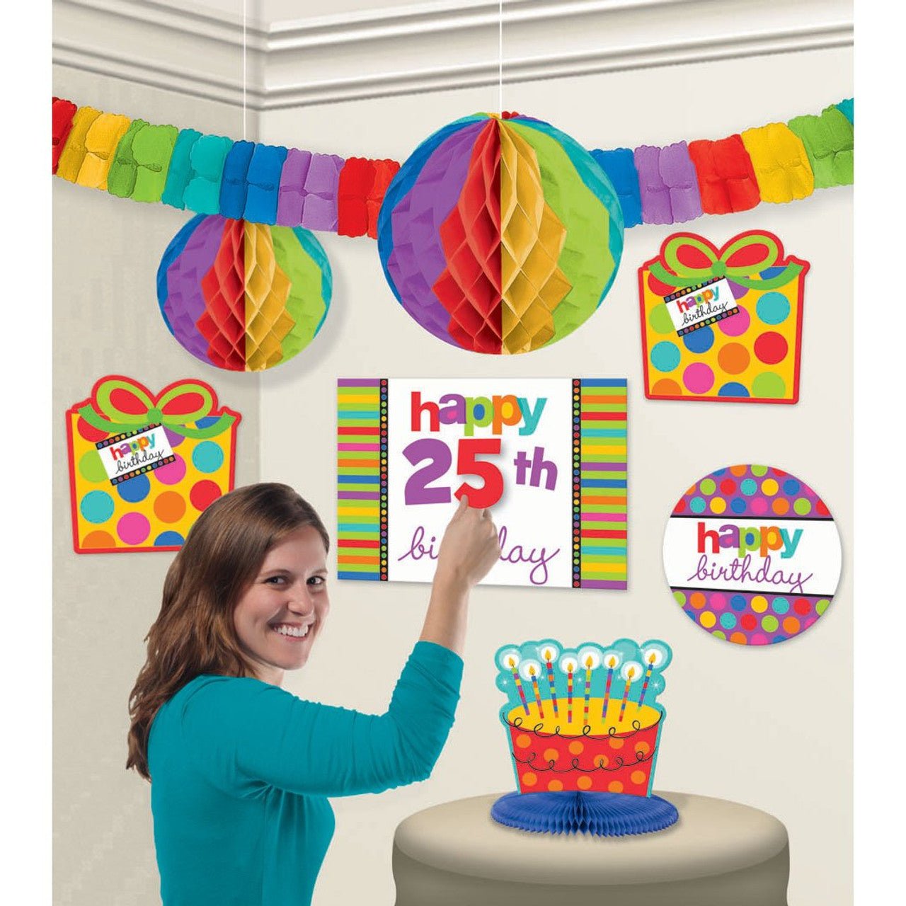 Decorating Kit - Happy Birthday Dots & Stripes Add - an - Age