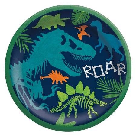 Dino - Mite Birthday 9" Paper Plates (8 Count) - Amscan