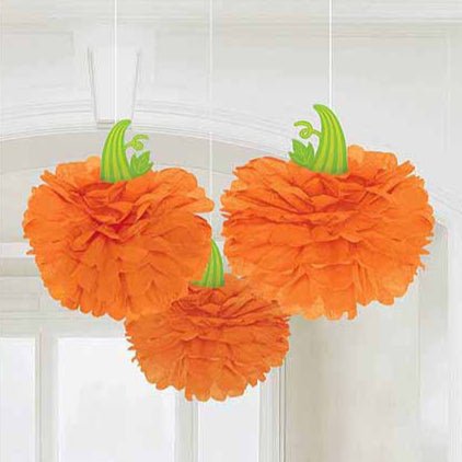 Fluffy Decorations - Fall Pumpkin (3ct)