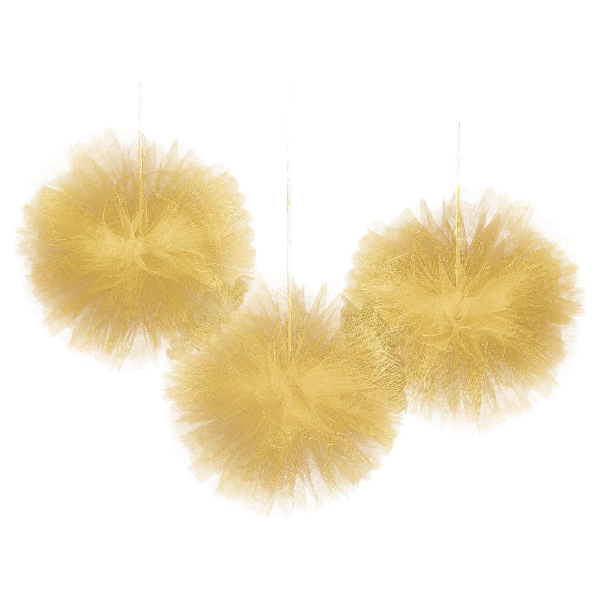 Fluffy Decorations - Gold Tulle (3ct)