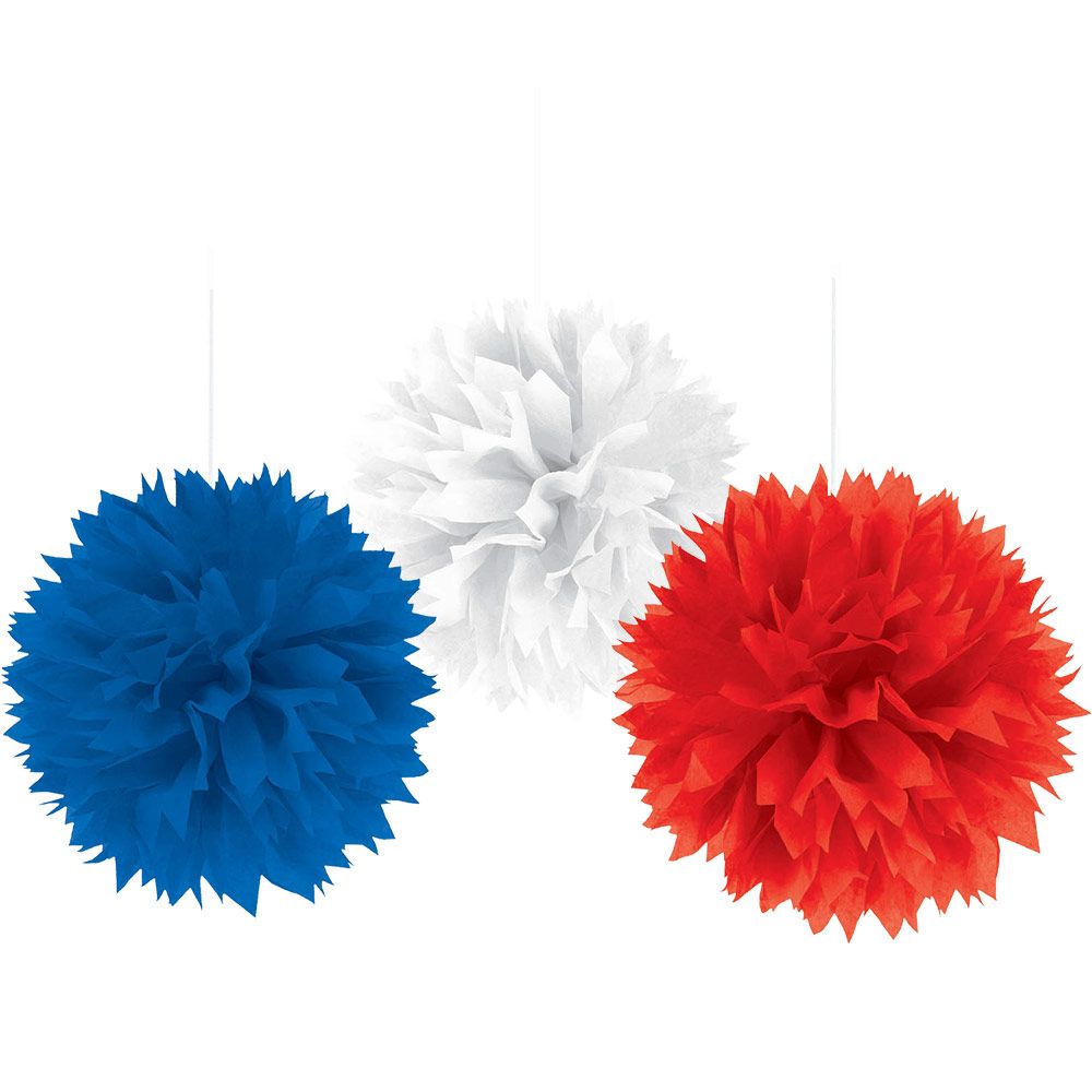 Fluffy Decorations - Patriotic (3ct)