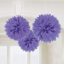 Fluffy Decorations - Purple (3ct)