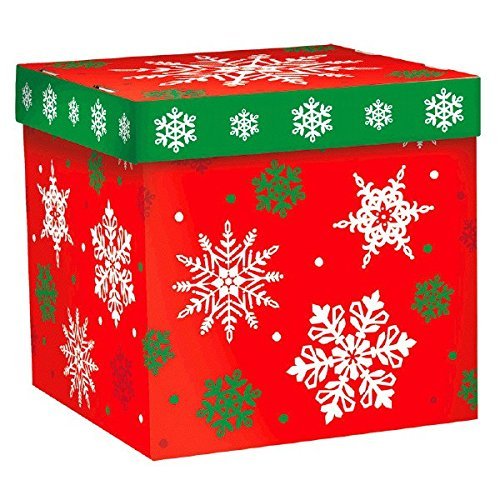 Gift Box - Very Merry Christmas Red & Green Snowflake