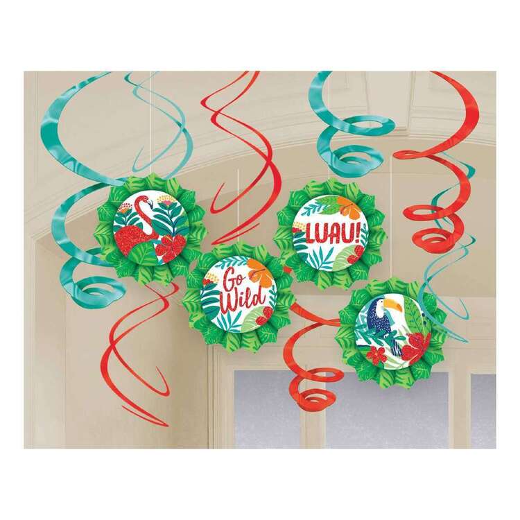 Hanging Fans & Swirls Decorating Kit - Tropical Jungle
