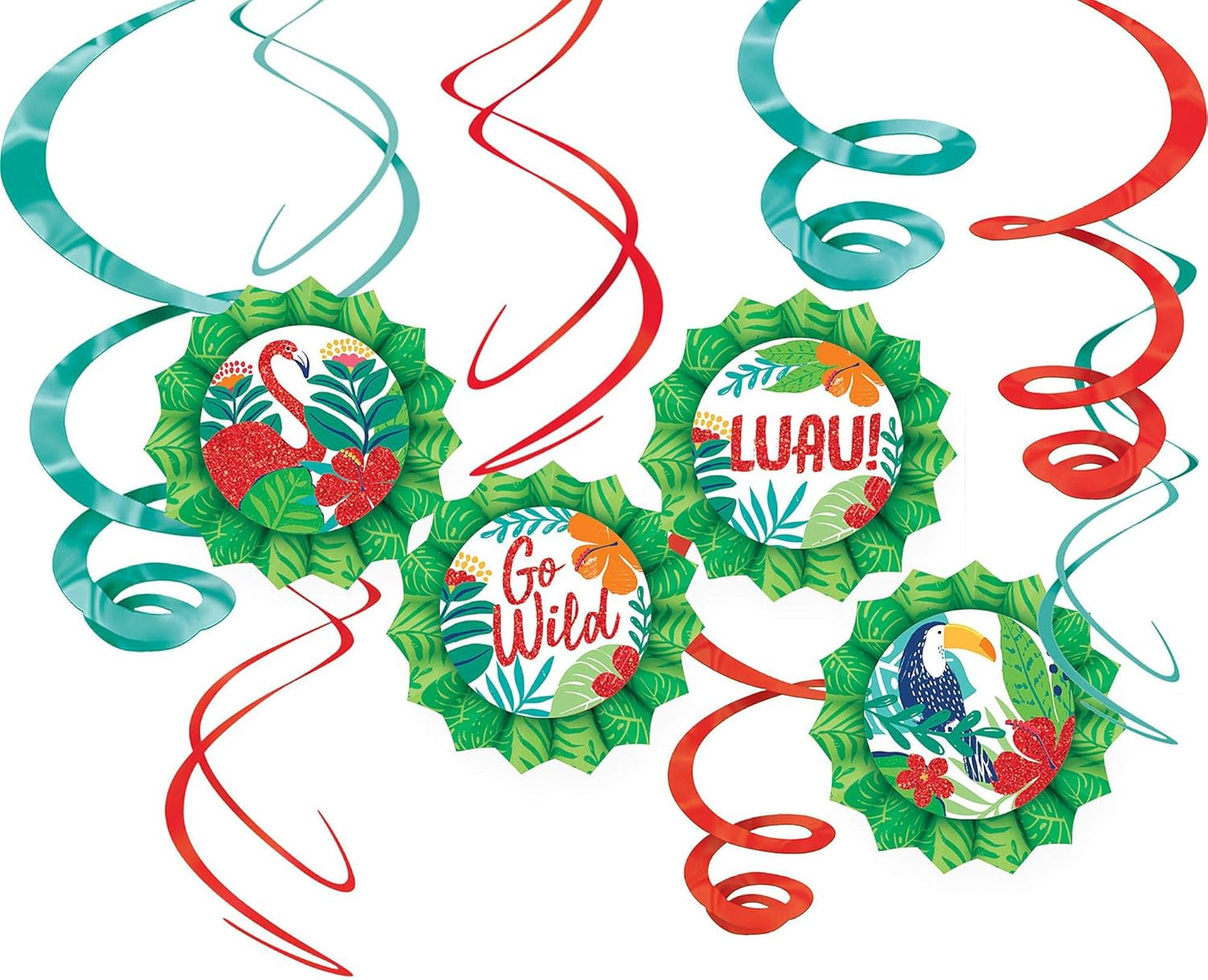 Hanging Fans & Swirls Decorating Kit - Tropical Jungle