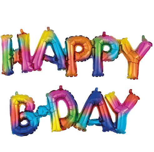 Happy Birthday Balloon - Rainbow (2pc)