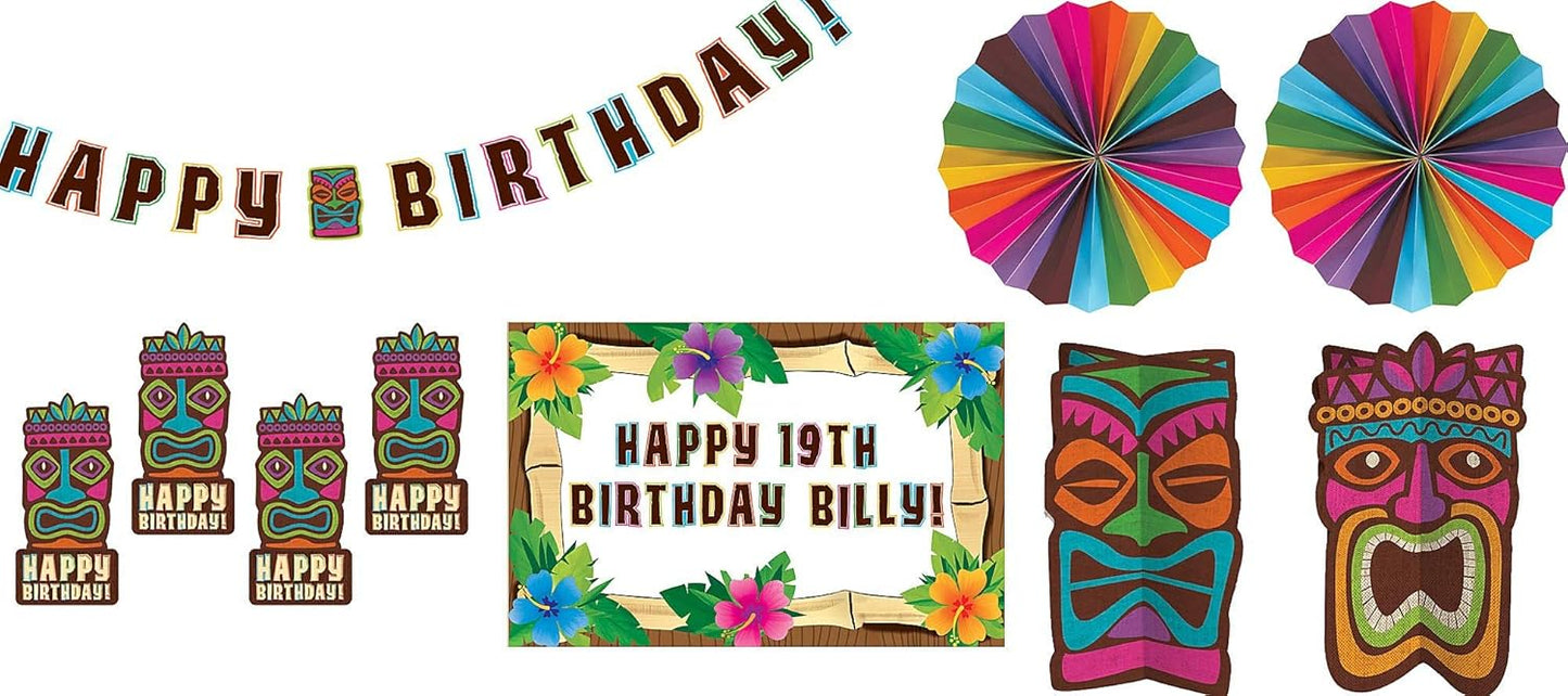 Happy Birthday Tiki Room Decorating Kit
