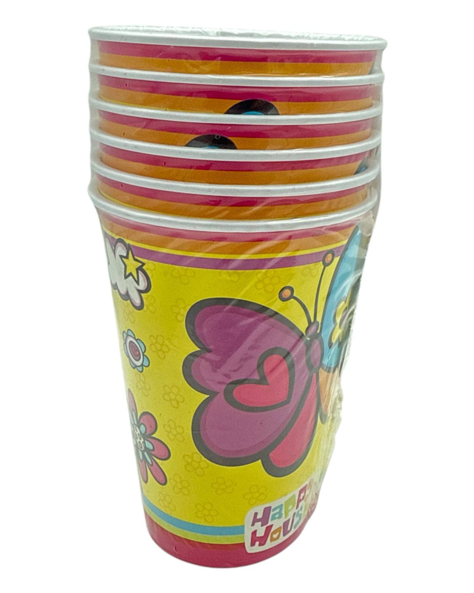 Happy House Butterfly & Flower's Paper Cups 6Ct