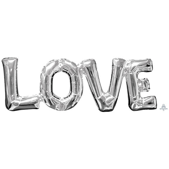LOVE - Phrase SILVER (PKG) 25inx9in - Air - fill Valved