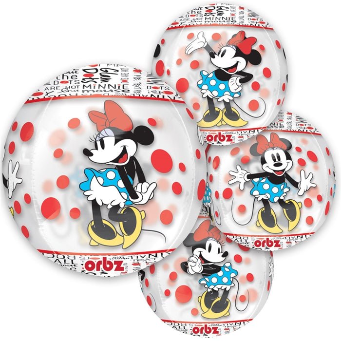 MINNIE Mouse ORBZ Dimensional CLEAR Round Foil Balloon