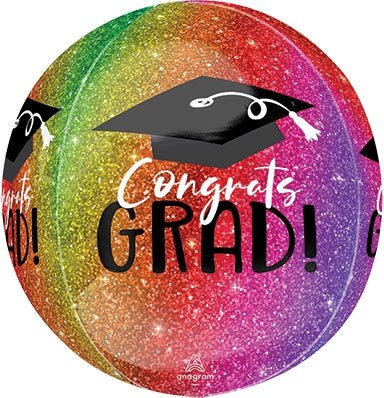 Ombre Sparkle GRAD ORBZ Foil Balloon (PKG)