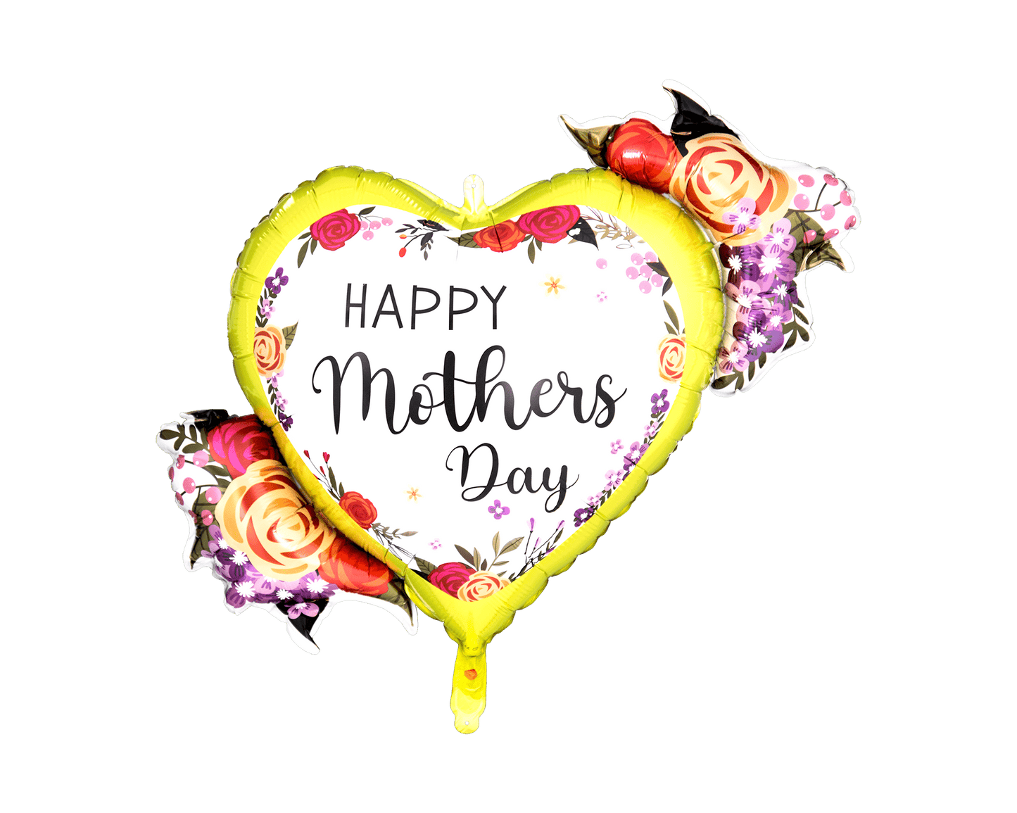 36" Happy Mother's Day Yellow Heart with Flowers - Party America