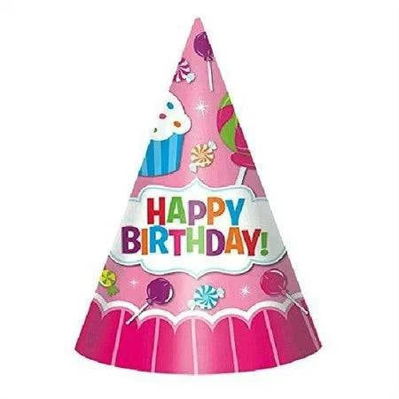 Party Hats - Sweet Shop (8ct)