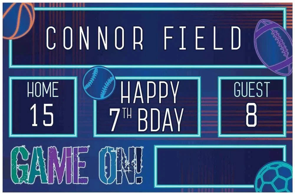 Personalized Sign - Stadium Scoreboard Birthday Baller