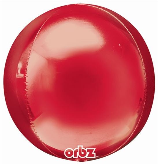 RED - ORBZ Dimensional Round Foil Balloon (Pkg of 3)