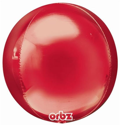 RED - ORBZ Dimensional Round Foil Balloon (Pkg of 3)