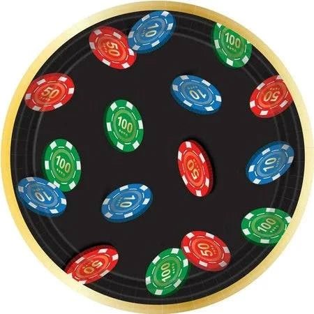 Roll The Dice Round Plates 7" 8Ct - Amscan