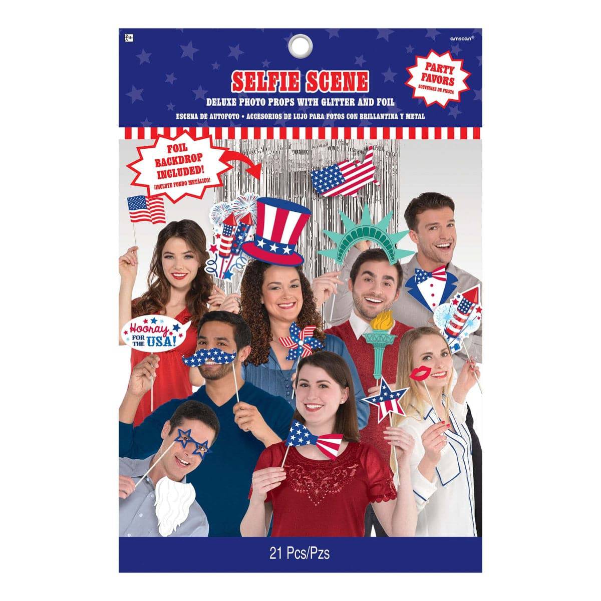 Selfie Scene Photo Prop Kit - Patriotic (12ct)