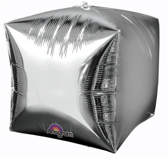 SILVER - CUBEZ - Dimensional Foil Balloon (Pkg of 3)