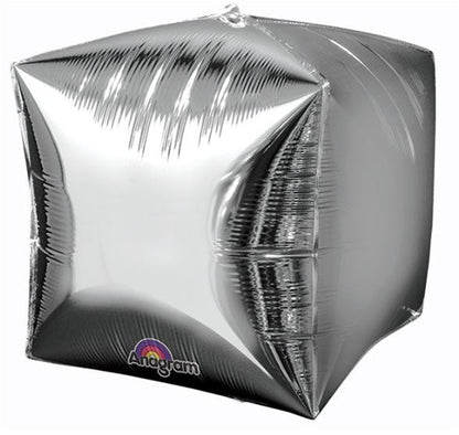 SILVER - CUBEZ - Dimensional Foil Balloon (Pkg of 3)