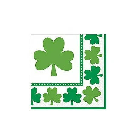 St. Patrick's Day Shamrock Beverage Napkins 16ct - Amscan