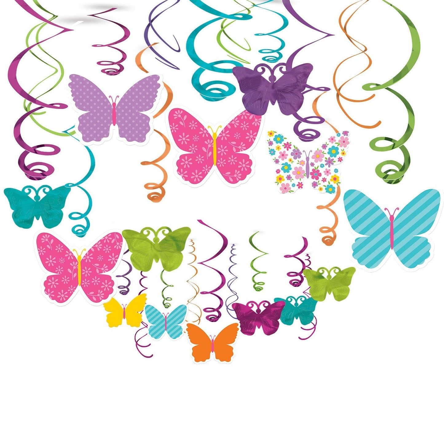Summer Butterfly Hanging Swirl (30ct)