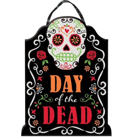 Tombstone Sign - Skull Day of the Dead - The Beistle Company