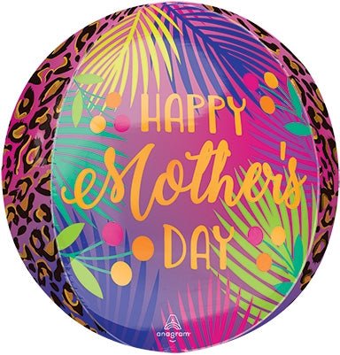 Tropical Happy Mothers Day ORBZ (PKG) - Dimensional Round Multi - Film Balloon