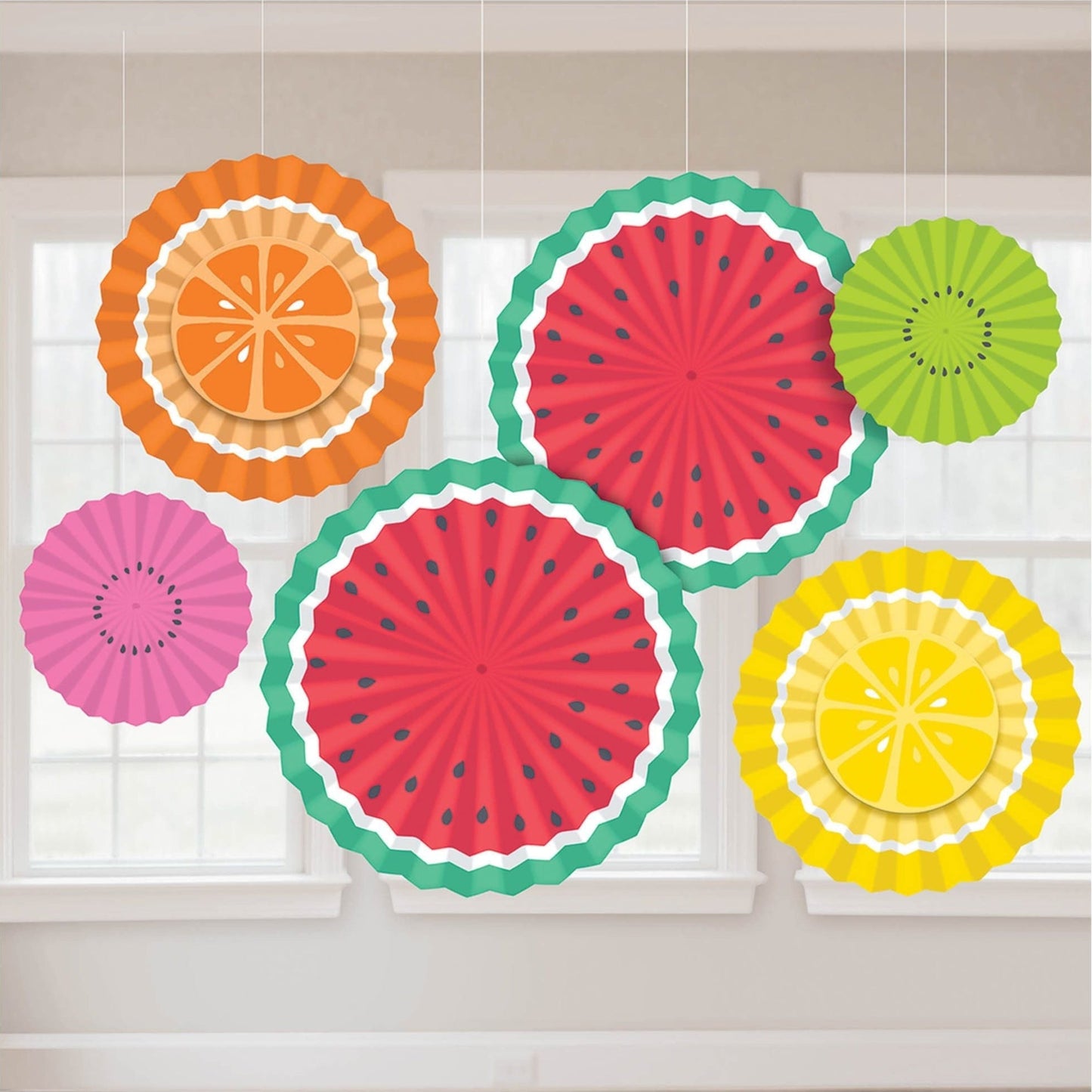 Tutti Frutti Paper Fan Decorations (6ct)