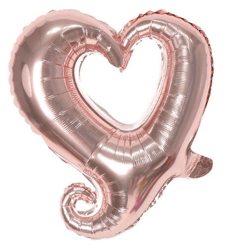 Winner Party 14" Rose Gold Hollow Hook Heart Balloon