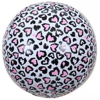 Winner Party 22" Leopard Print with Hearts Orb Balloon